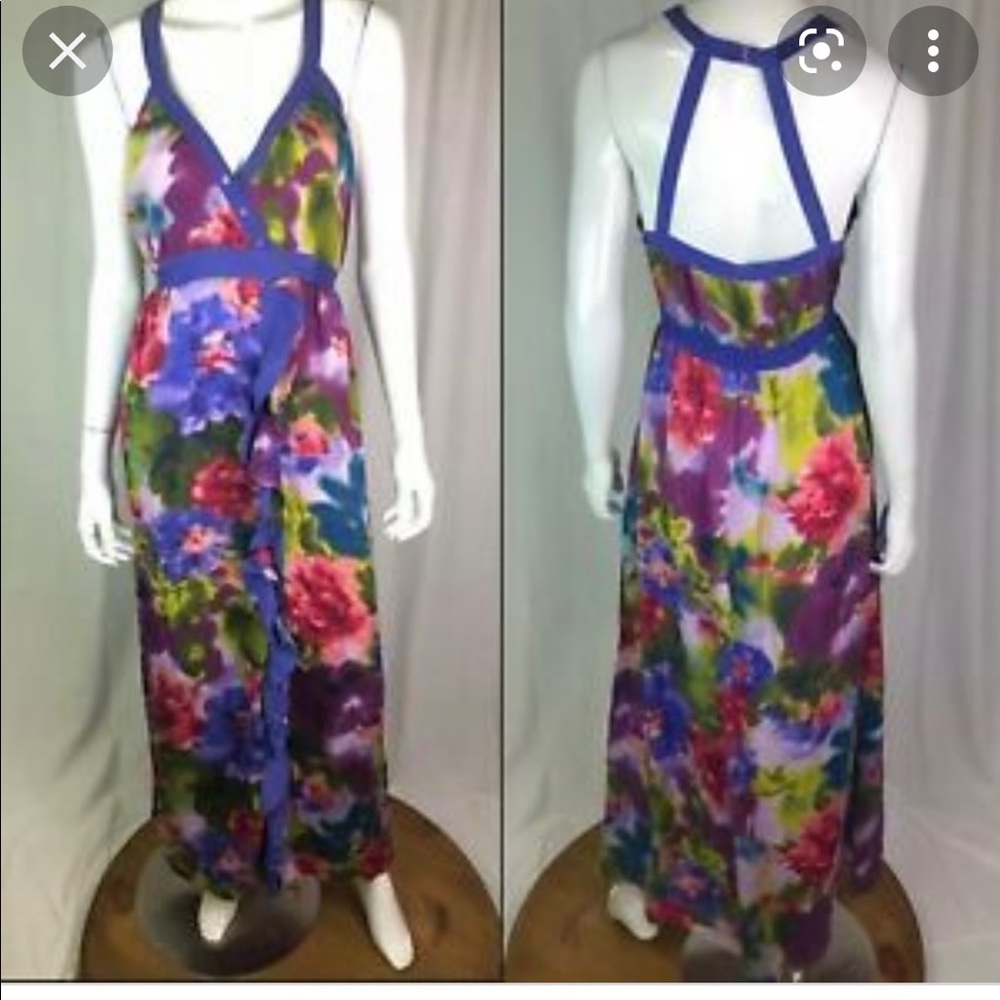 Bebe silk Floral maxi dress